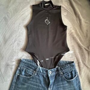 Baby Phat Gem Logo Bodysuit - Black